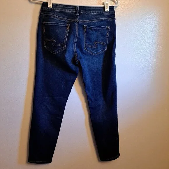 Silver Jeans Suki Skinny Crop Jeans/Capri W/Embroidered Pockets - Picture 2 of 10